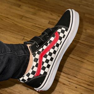 Velcro strap checkerboard vans!